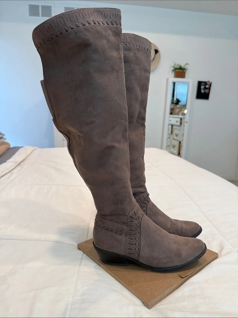 Sonoma Taupe Over-the-Knee Suede Boots
